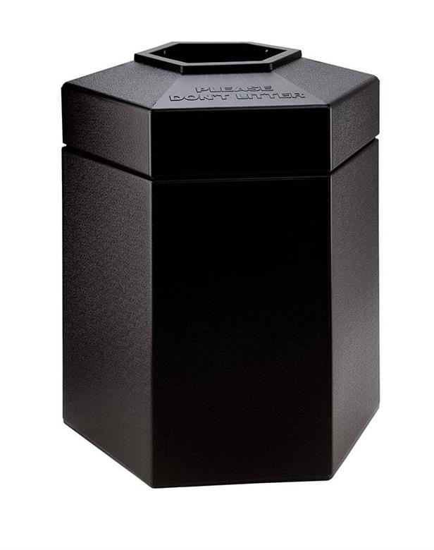 45 Gallon Black Hex Waste Container