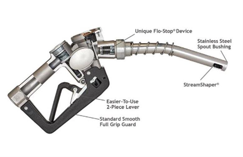 Husky | E1163503 | XS EZ Lever PHG Automatic Diesel Nozzle with Two Notch Hold Open Clip and Mate Guard (Green) | Without Splash Guard